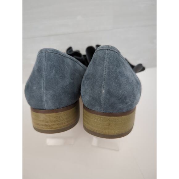 Poor La Victoire Tenley Blue Gray Suede Loafers 9.5 UK 40 - Picture 5 of 8